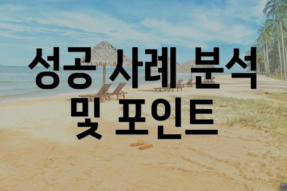 성공 사례 분석 및 포인트