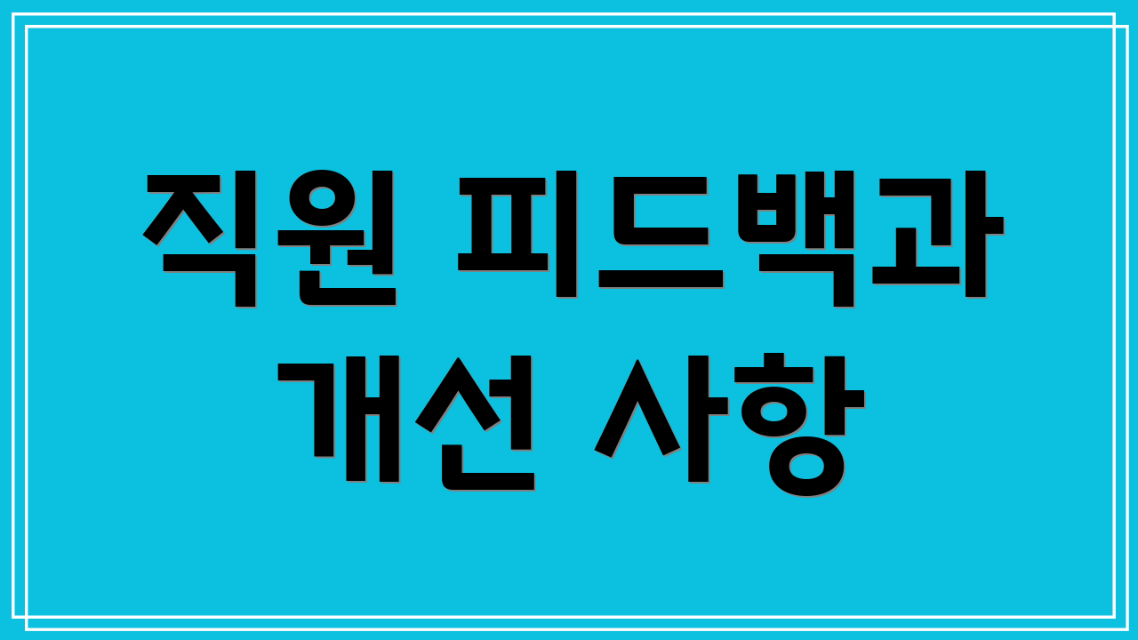 직원 피드백과 개선 사항