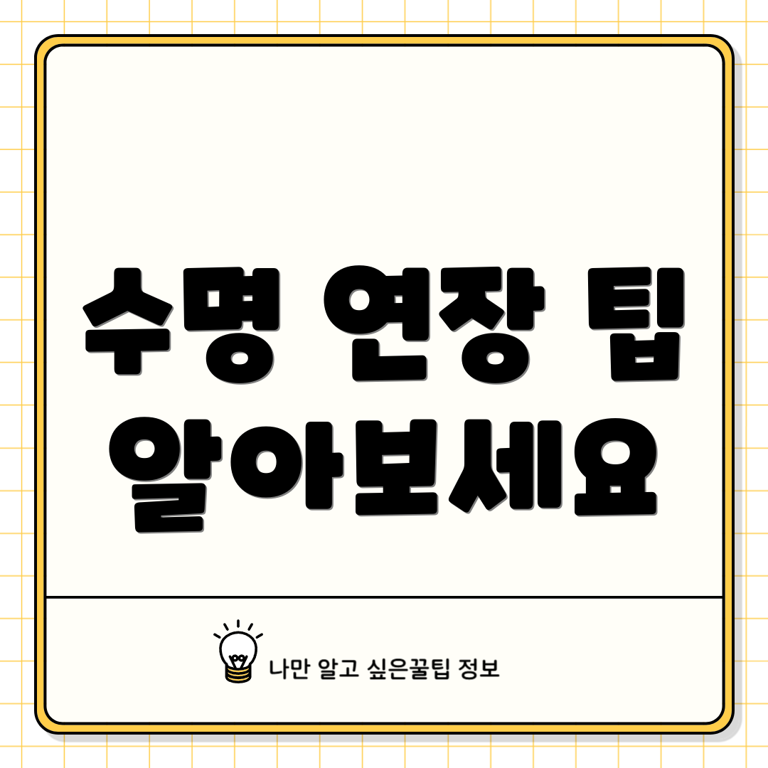 수명 연장 팁 알아보세요