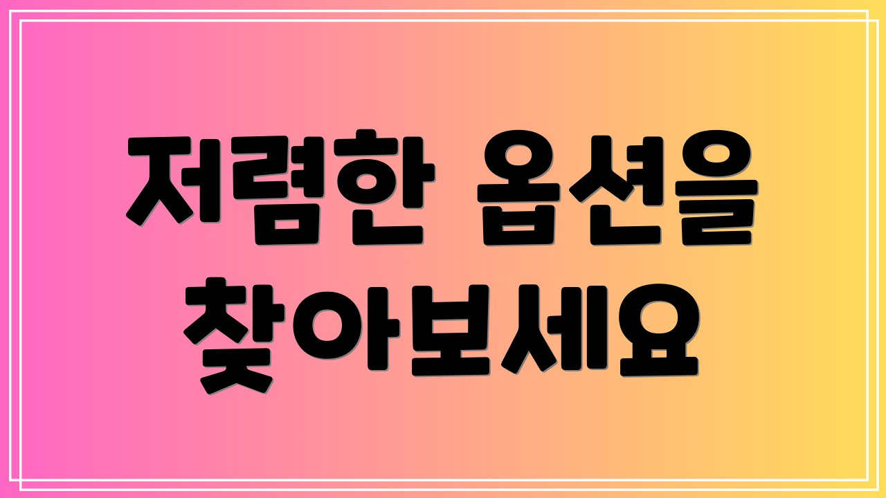 저렴한 옵션을 찾아보세요