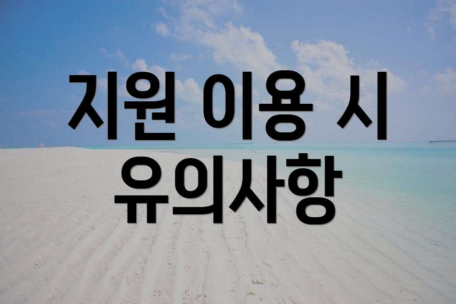 지원 이용 시 유의사항
