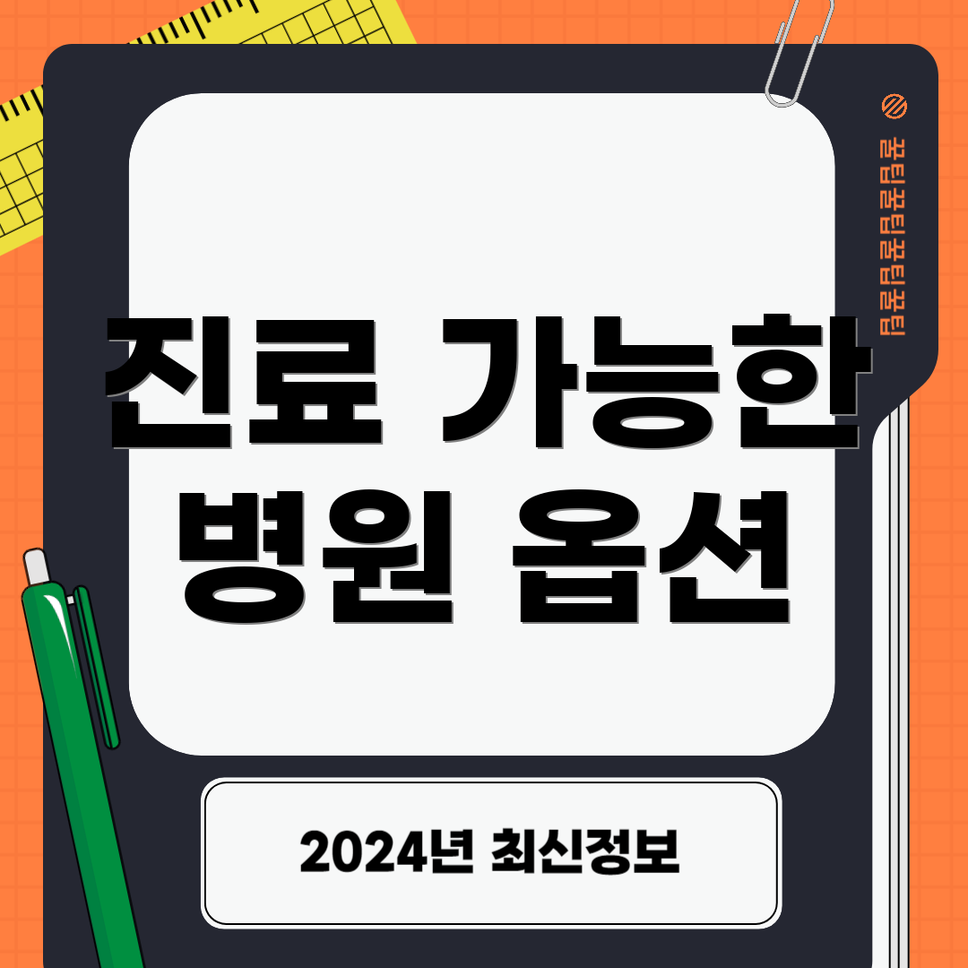 진료 가능한 병원 옵션