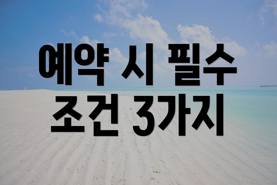 예약 시 필수 조건 3가지