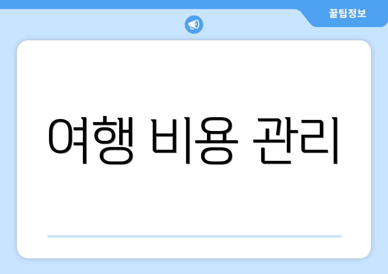 여행 비용 관리