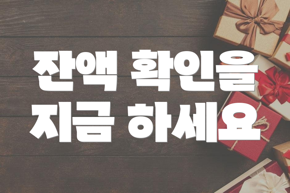 잔액 확인을 지금 하세요