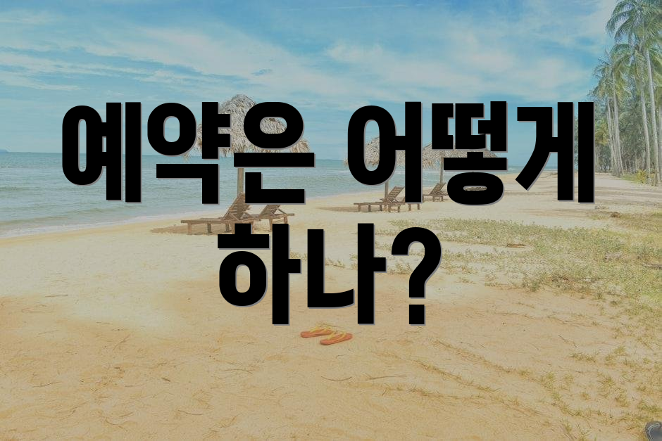 예약은 어떻게 하나?