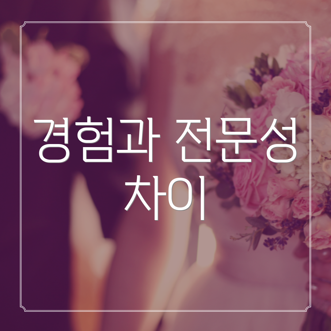 경험과 전문성 차이