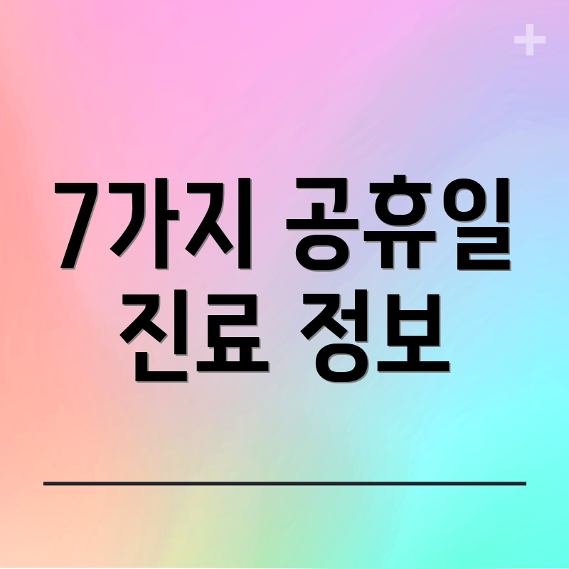 7가지 공휴일 진료 정보