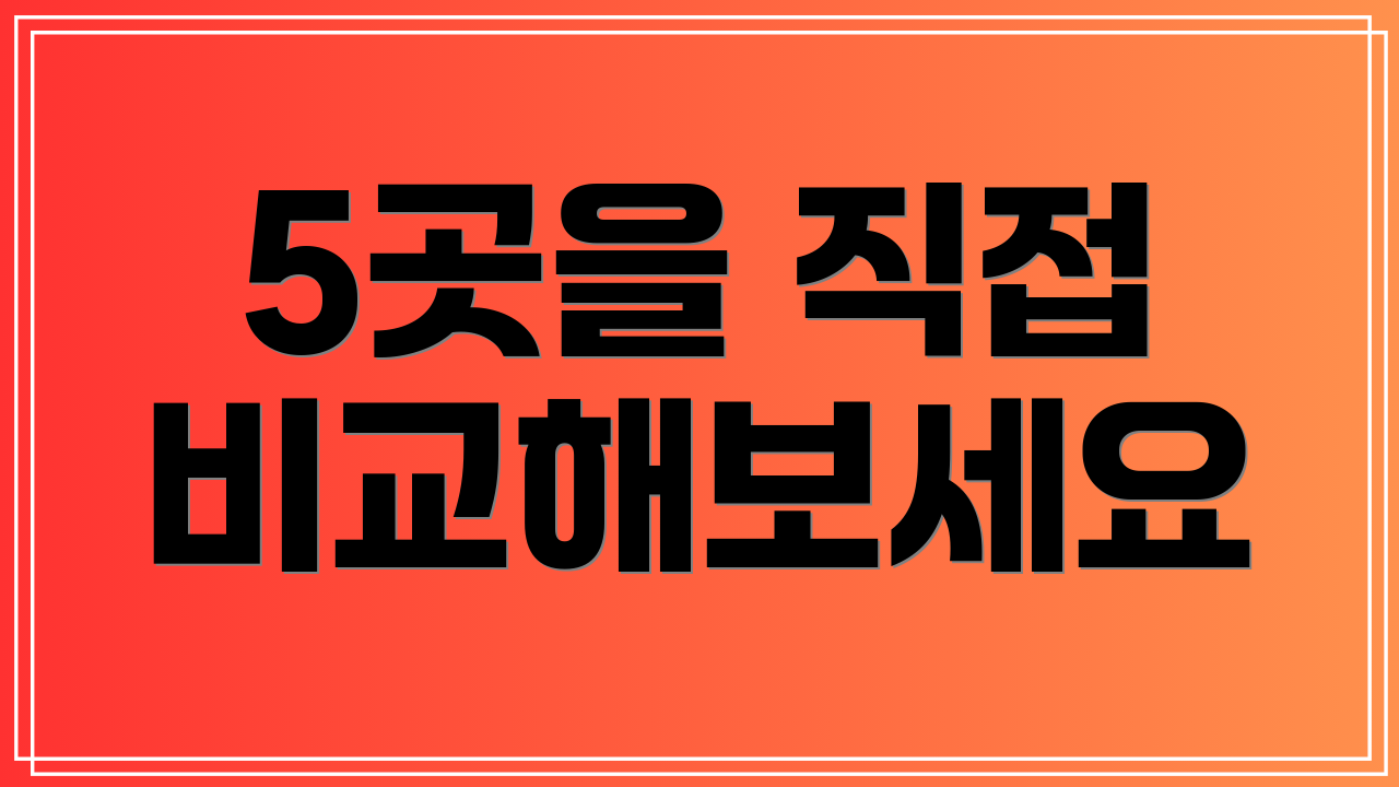 5곳을 직접 비교해보세요