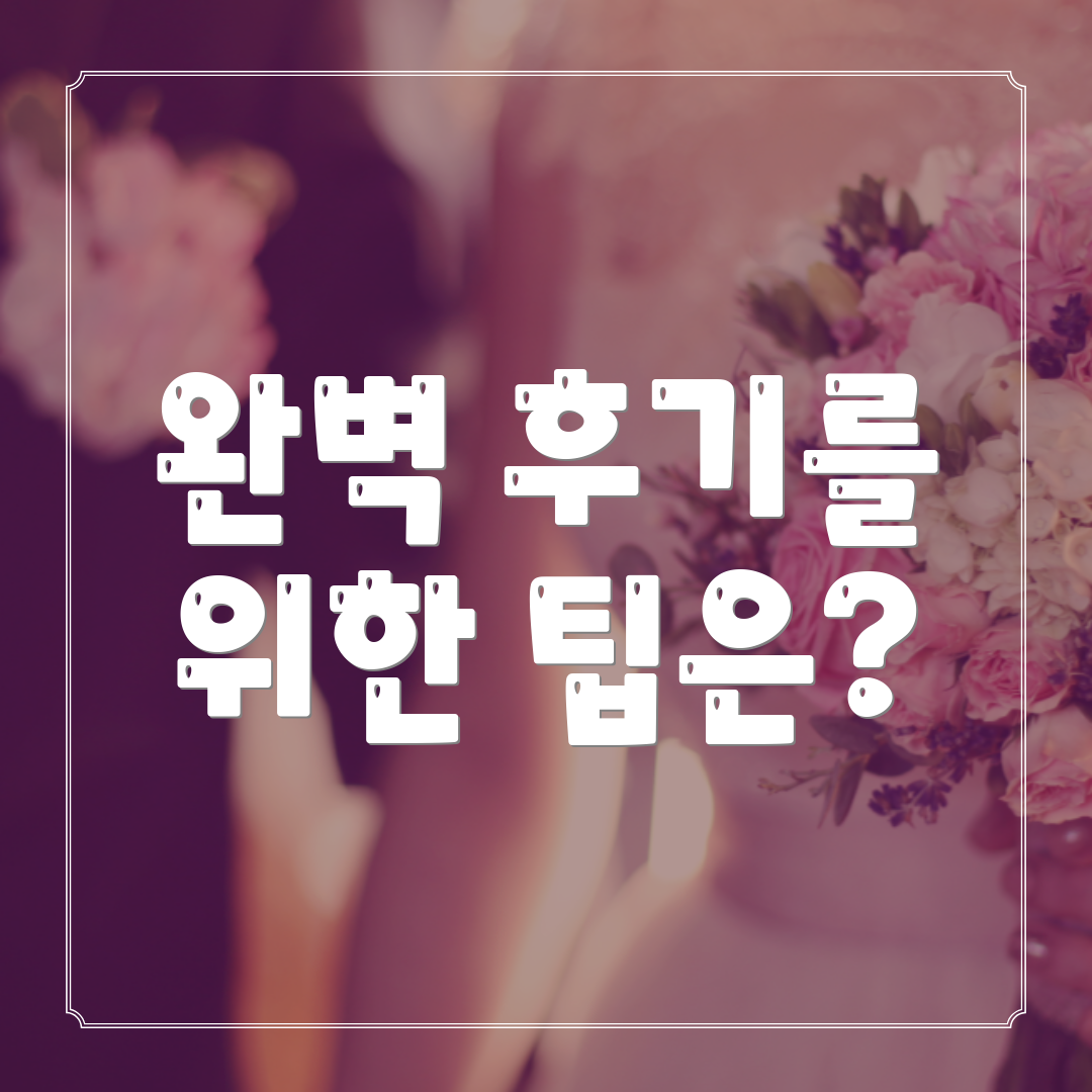 완벽 후기를 위한 팁은?