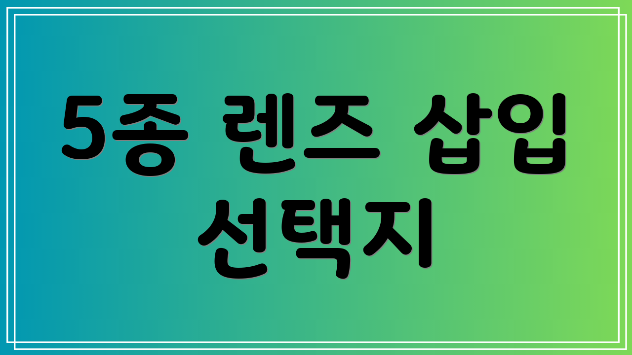 5종 렌즈 삽입 선택지