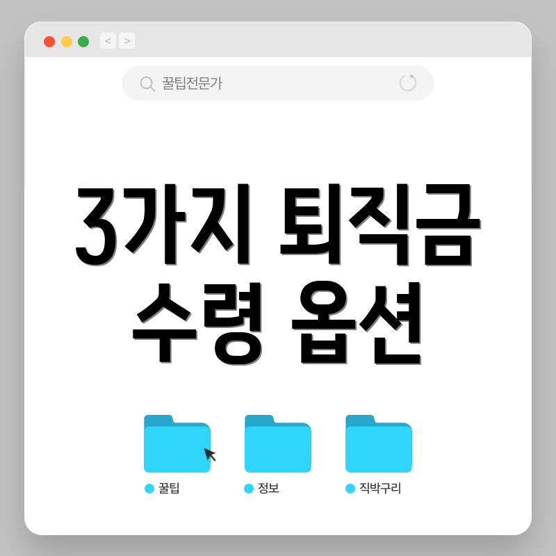 3가지 퇴직금 수령 옵션