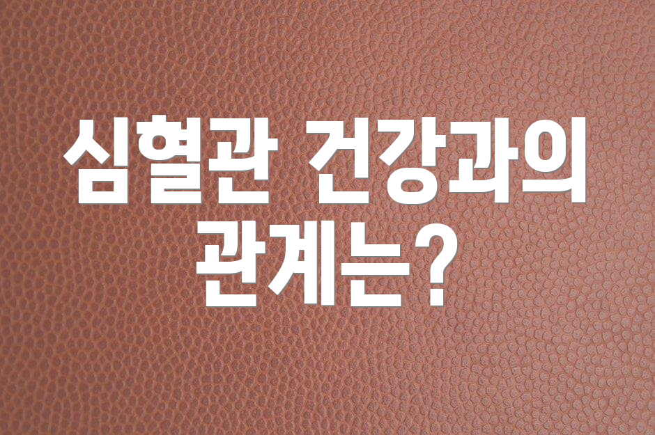 심혈관 건강과의 관계는?
