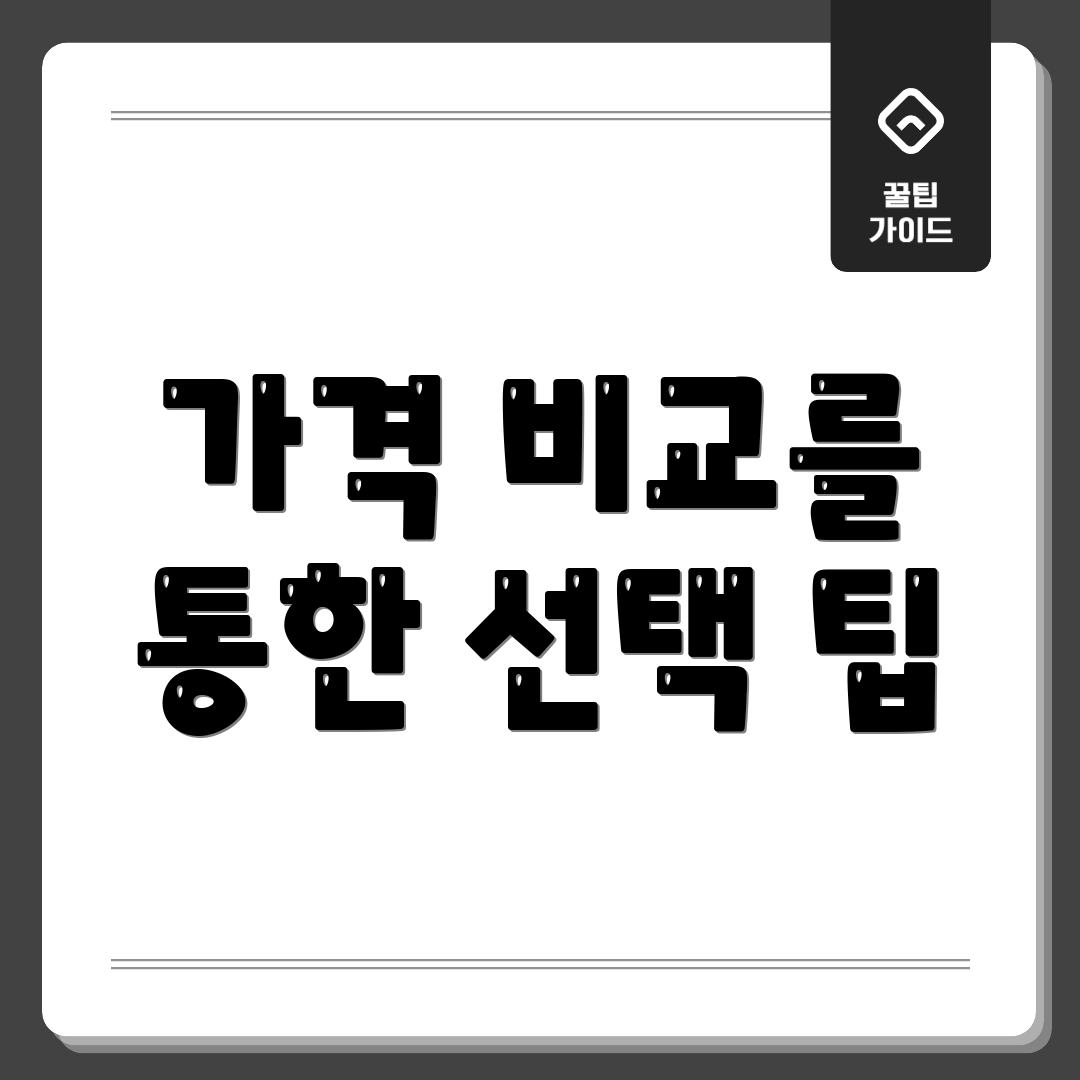 가격 비교를 통한 선택 팁