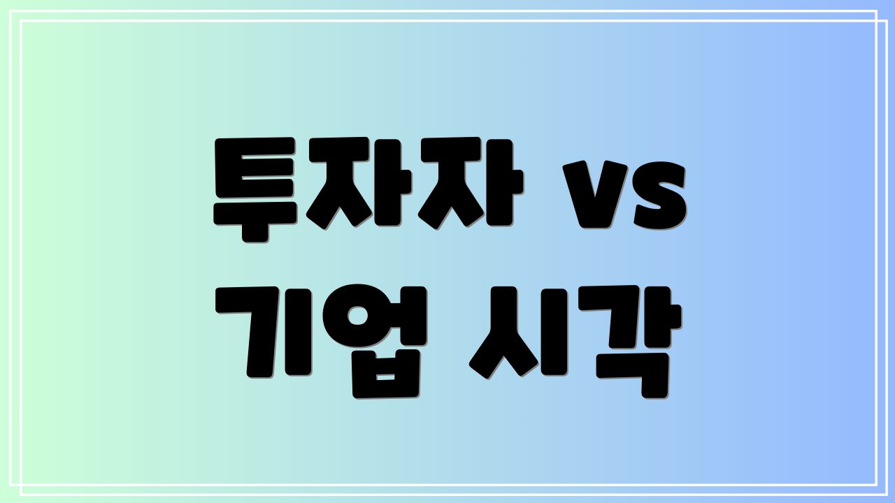 투자자 vs 기업 시각