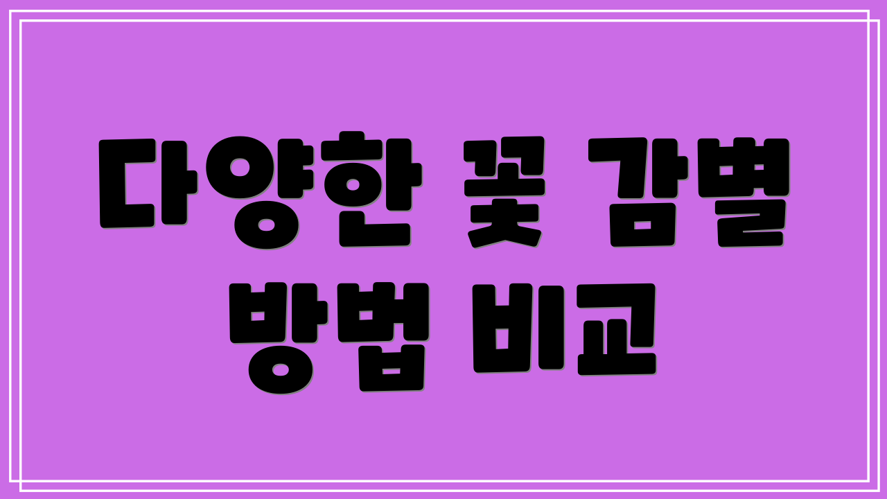 다양한 꽃 감별 방법 비교
