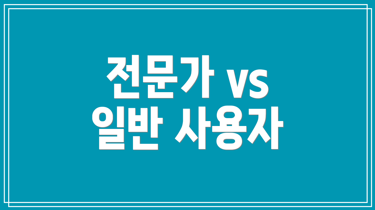 전문가 vs 일반 사용자