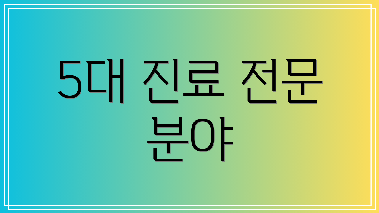 5대 진료 전문 분야
