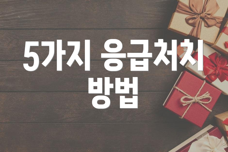 5가지 응급처치 방법