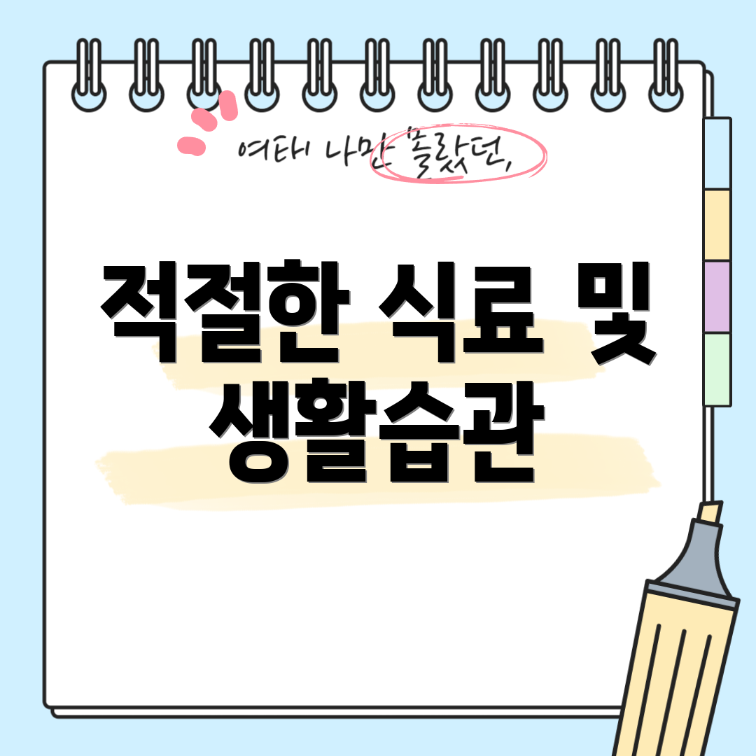 적절한 식료 및 생활습관