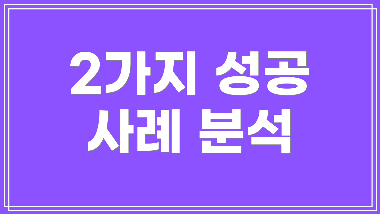 2가지 성공 사례 분석