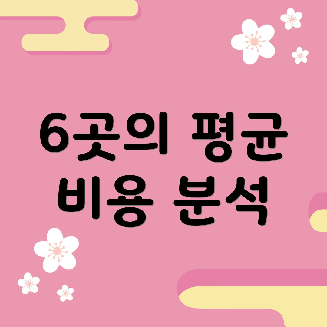 6곳의 평균 비용 분석