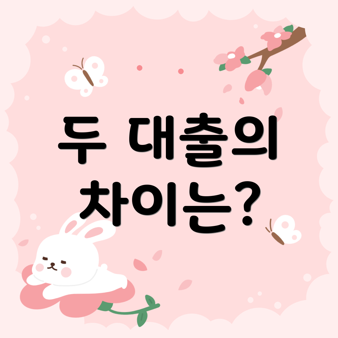 두 대출의 차이는?