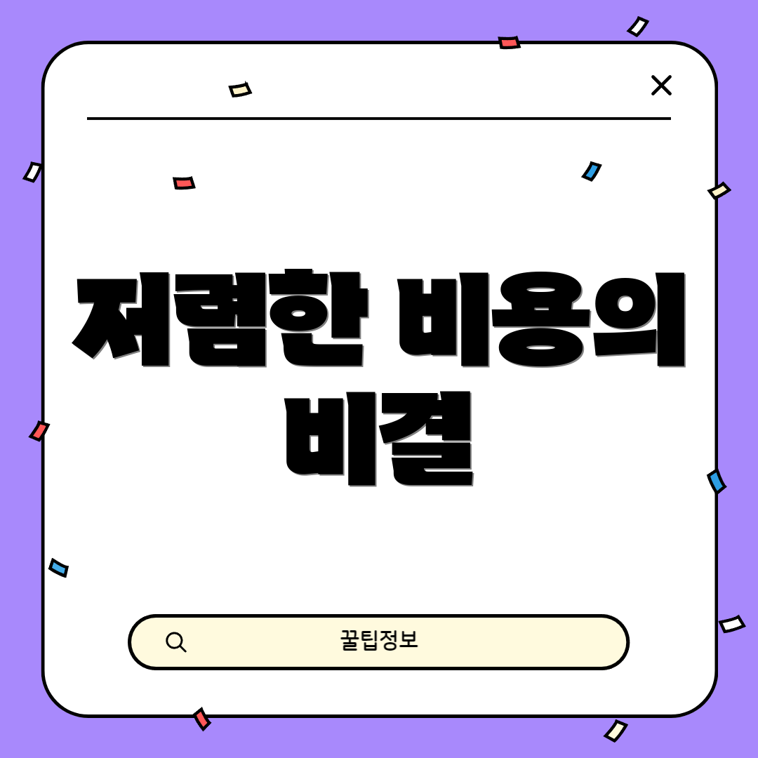 저렴한 비용의 비결